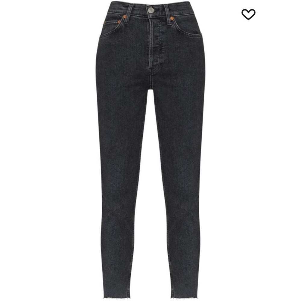Re/Done Black 90s High Rise Ankle Crop Jeans